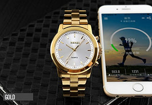 SKMEI Stainless Steel 30m Waterproof Analog Gold Smartwatch