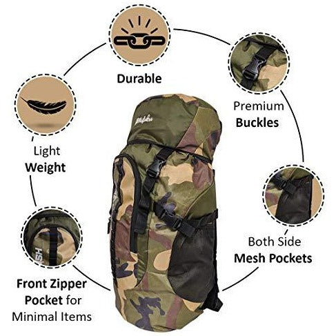 Camouflage 45 Ltr  Army Green Rucksack Bag