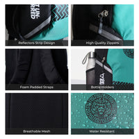 Get-Un-barred Wave Laptop Backpack (Black+Turquoise)