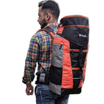Climber 45+5 Ltr Rucksack with Rain Cover - Black/Orange