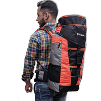 Climber 45+5 Ltr Rucksack with Rain Cover - Black/Orange