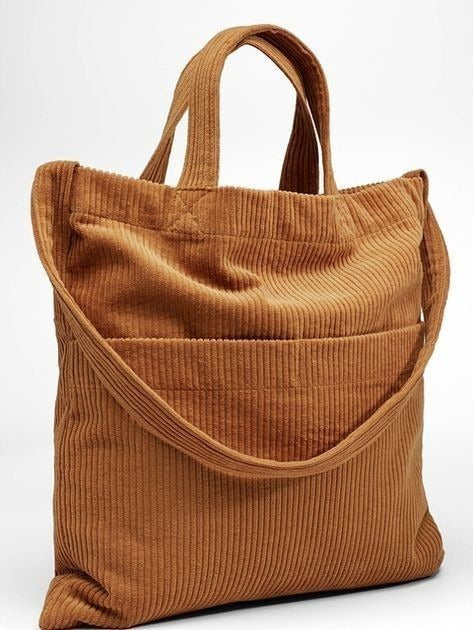 Brown Cotton Canvas Tote Bag