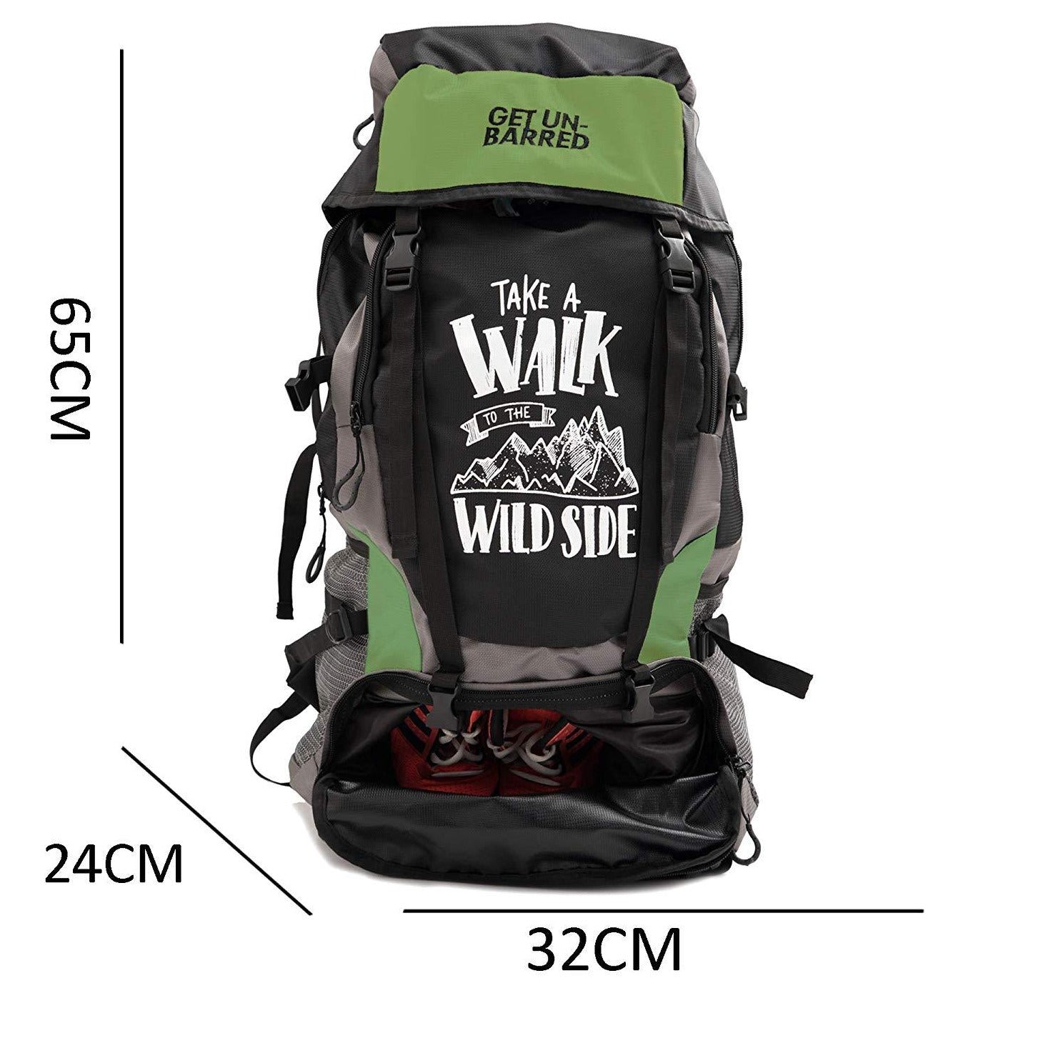 Bulk Get Un-barred 55 Ltr Travel Backpack (Green) Bulk Get Un-barred 55 Ltr Travel Backpack (Green)