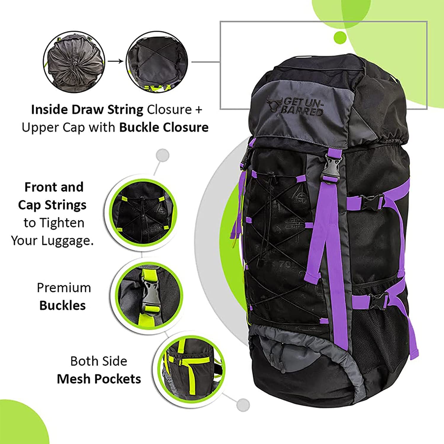 Campsack 75 ltrs Rucksack - Purple Tulip