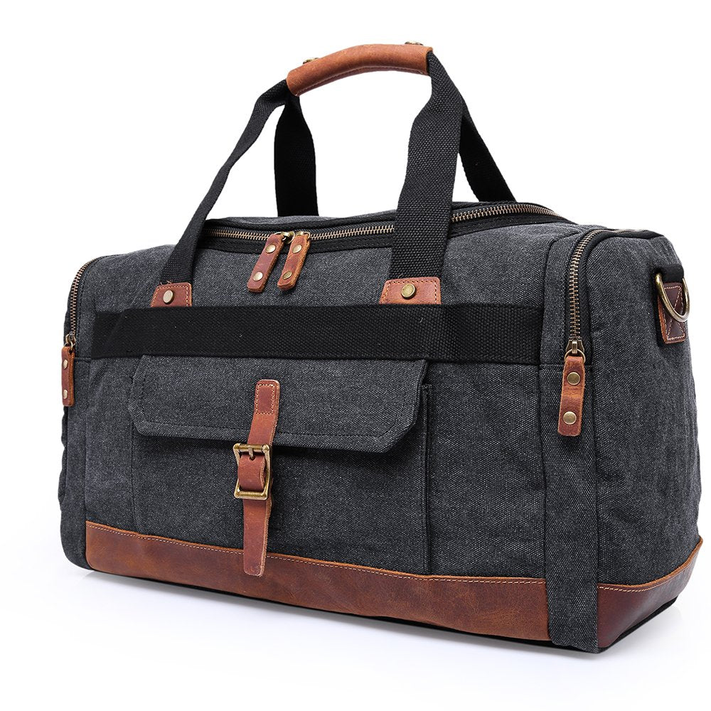 MUFUBU Presents Large Capacity Water Resistant Canvas Luggage Duffel Bag by Kaka - Black