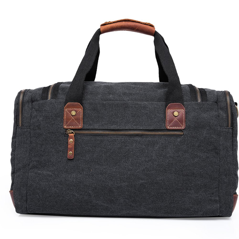 MUFUBU Presents Large Capacity Water Resistant Canvas Luggage Duffel Bag by Kaka - Black