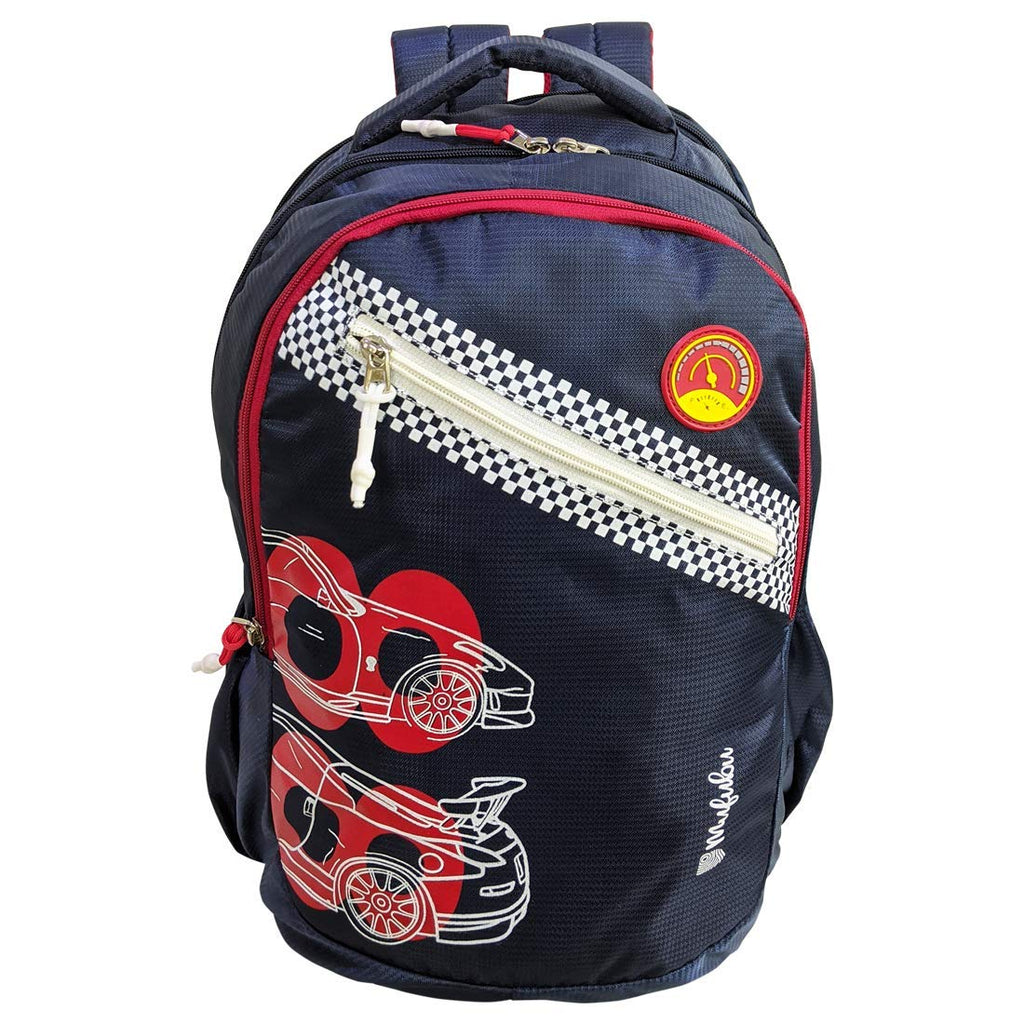 Car Racer School Backpack - Navy Blue