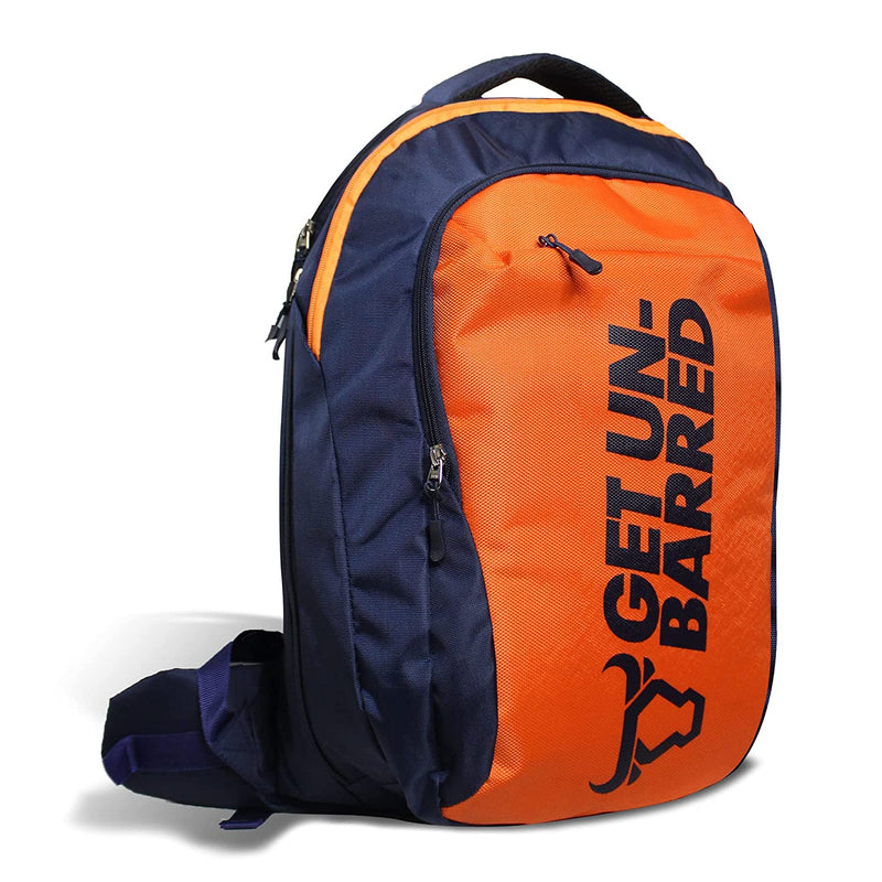 Get-Un-Barred Discover backpack bag for office/School/college - (Blue+Neon Orange)