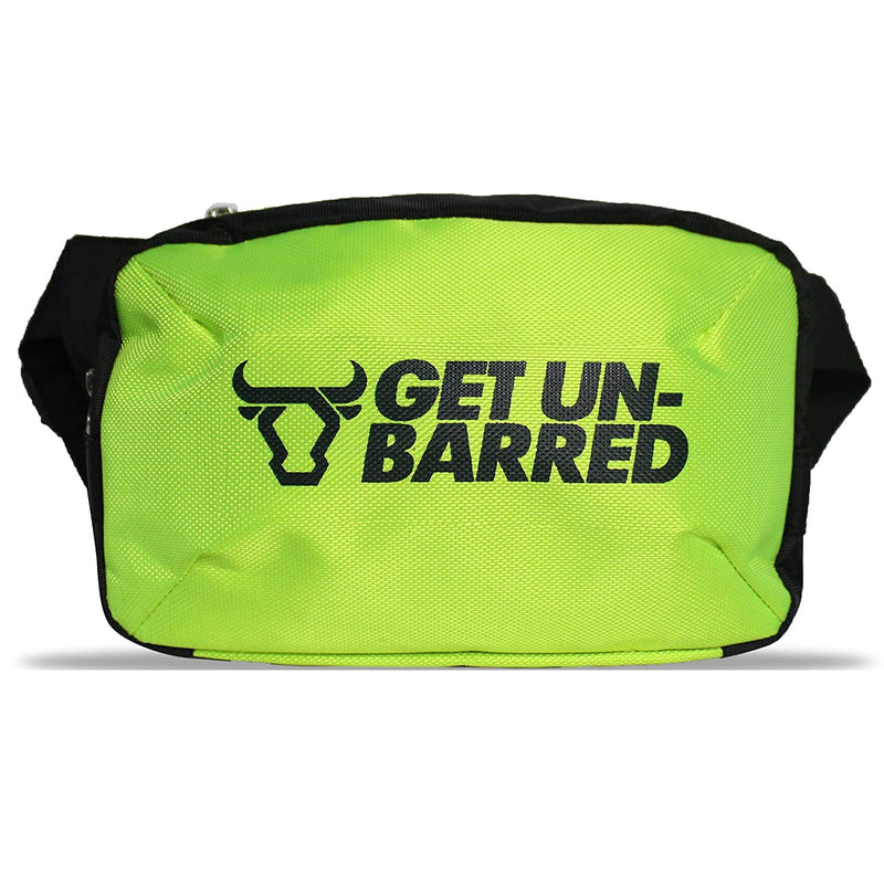 Get-Un-Barred Discover Waist Pouch for Travel/Sports/Outdoor for Men/Women (Black+Neon Green)
