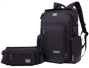 Kaka Multifunctional Travel Backpack with Detachable Waist Bag - Color Black