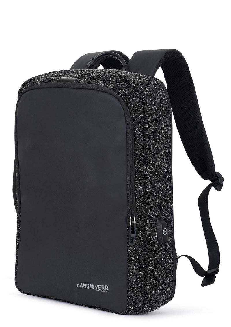 Hangoverr Laptop Bags for Men with USB Port and Security Pocket (Black)