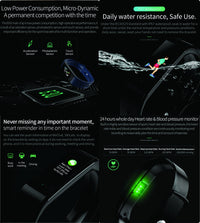 Hangoverr Power Beat Plus Water Resistant Smart Fitness Activity Tracker (Black,H-B30)