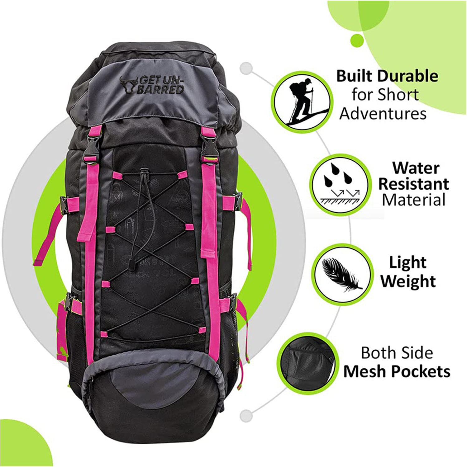 Campsack 75 ltrs Rucksack - Flamingo Pink
