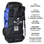 Fearless 60 LTR Rucksack - Black + Blue