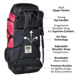 Fearless 60 LTR Rucksack - Black +Red