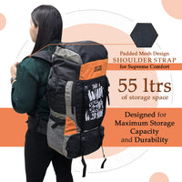 Get Un-barred 55 Ltr Travel Backpack (Orange)