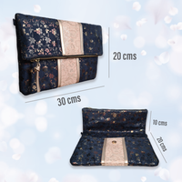 Blossom Clutch - Midnight Blue