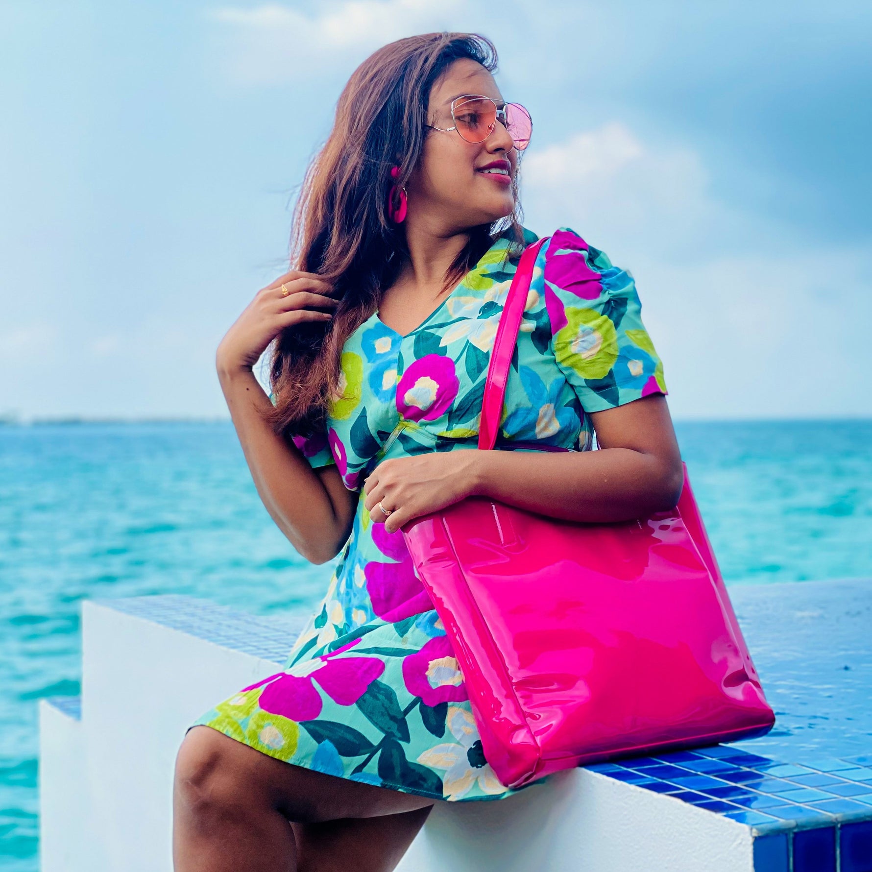 Chic Tote oversized Handbag - Hot Pink