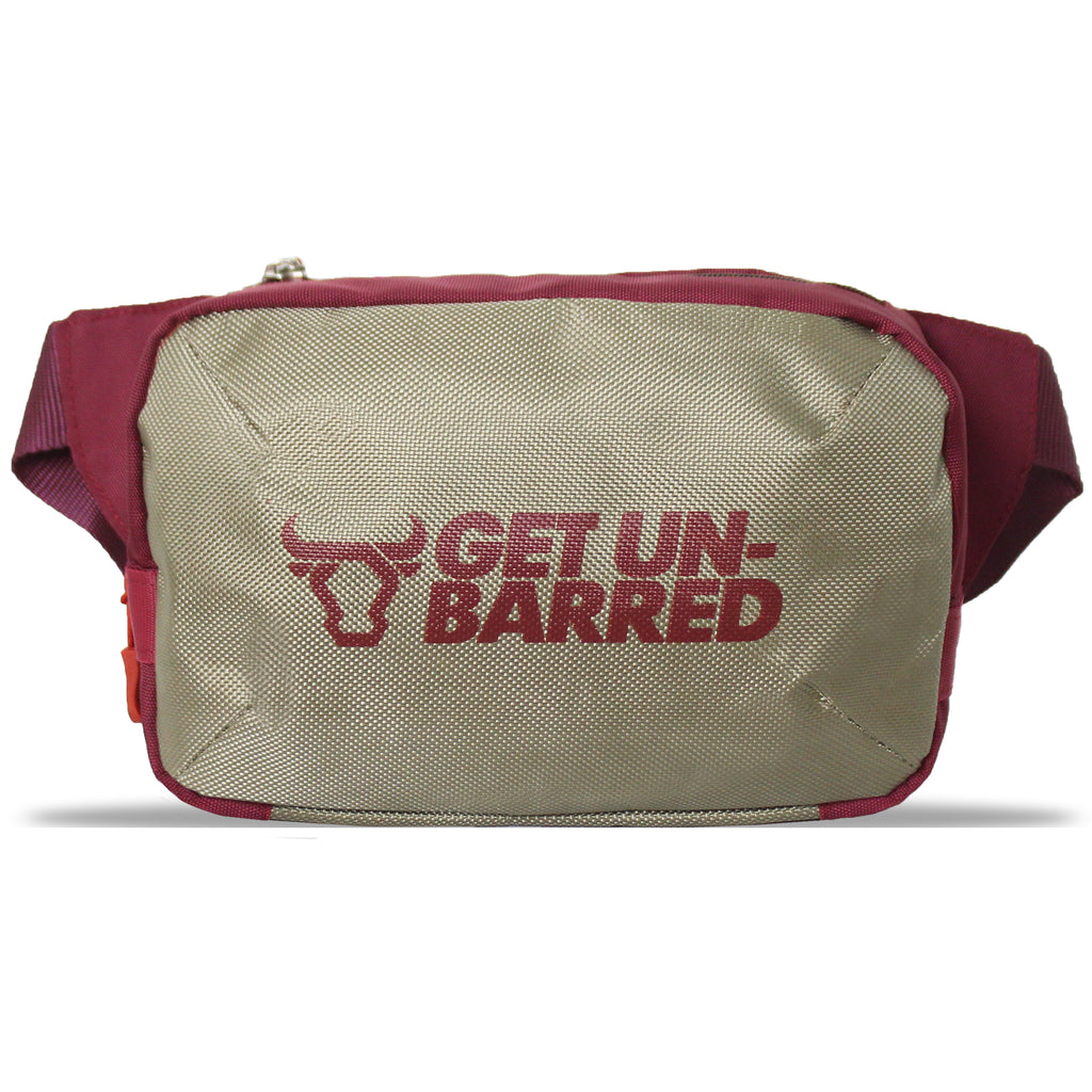Get-Un-Barred Discover Waist Pouch for Travel/Sports/Outdoor for Men/Women (Cherry Red+Beige)