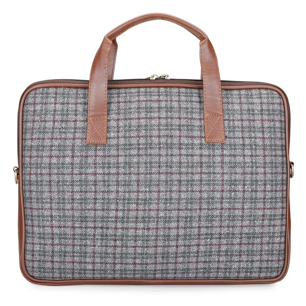 Vegan & Tweed 15.6 Inch Laptop Messenger Bag with Pouch - English Blues