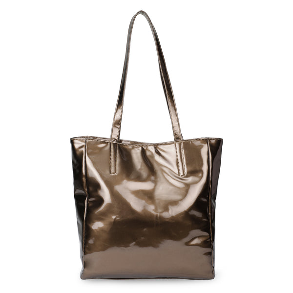 Chic Tote oversized Handbag - Golden Brown