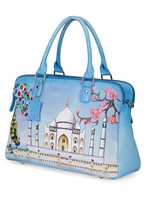 Oversized Hand Bag - Historical Taj Sky Blue