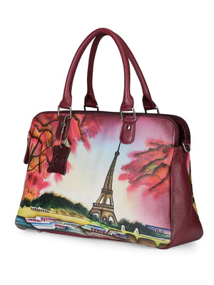 Oversized Hand Bag - Eiffel Tower Cherry Red