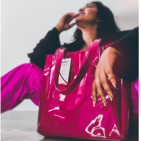 Chic Tote oversized Handbag - Hot Pink