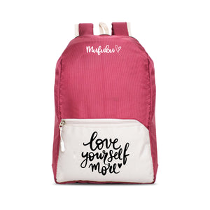 Nano Backpack 15 Ltr Love Yourself More Wine + Beige