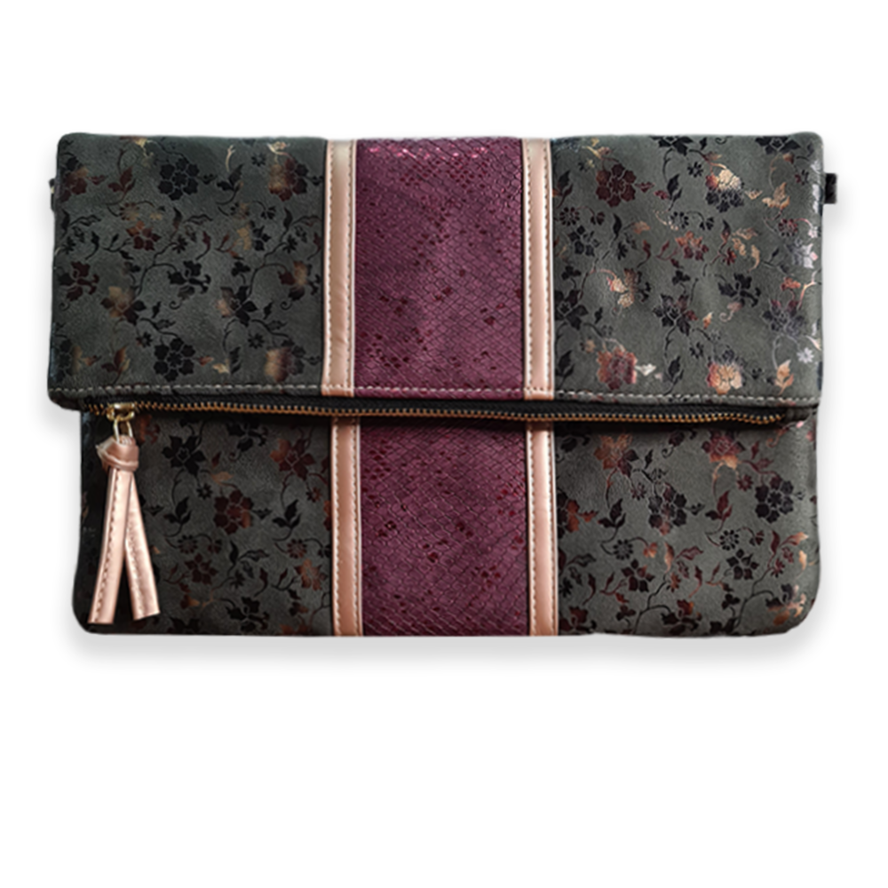 Blossom Clutch - Olive Green