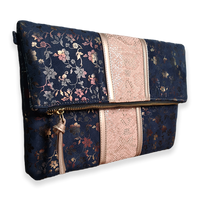 Blossom Clutch - Midnight Blue