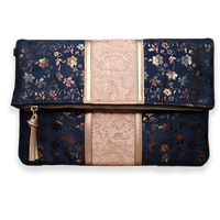 Blossom Clutch - Midnight Blue