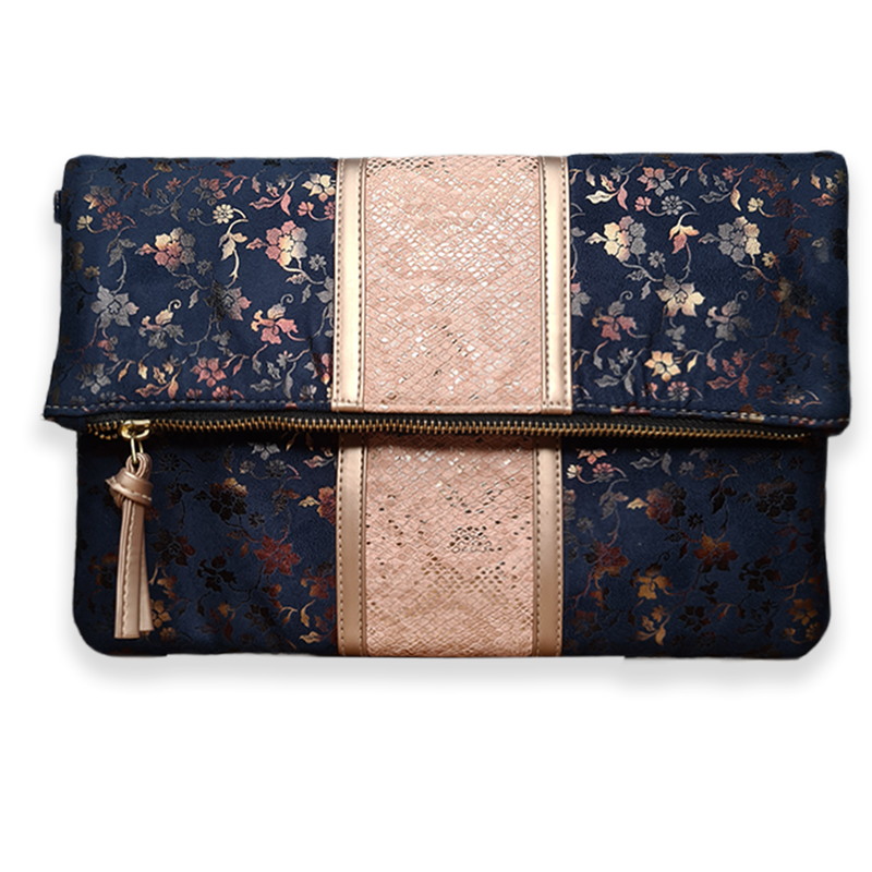 Blossom Clutch - Midnight Blue