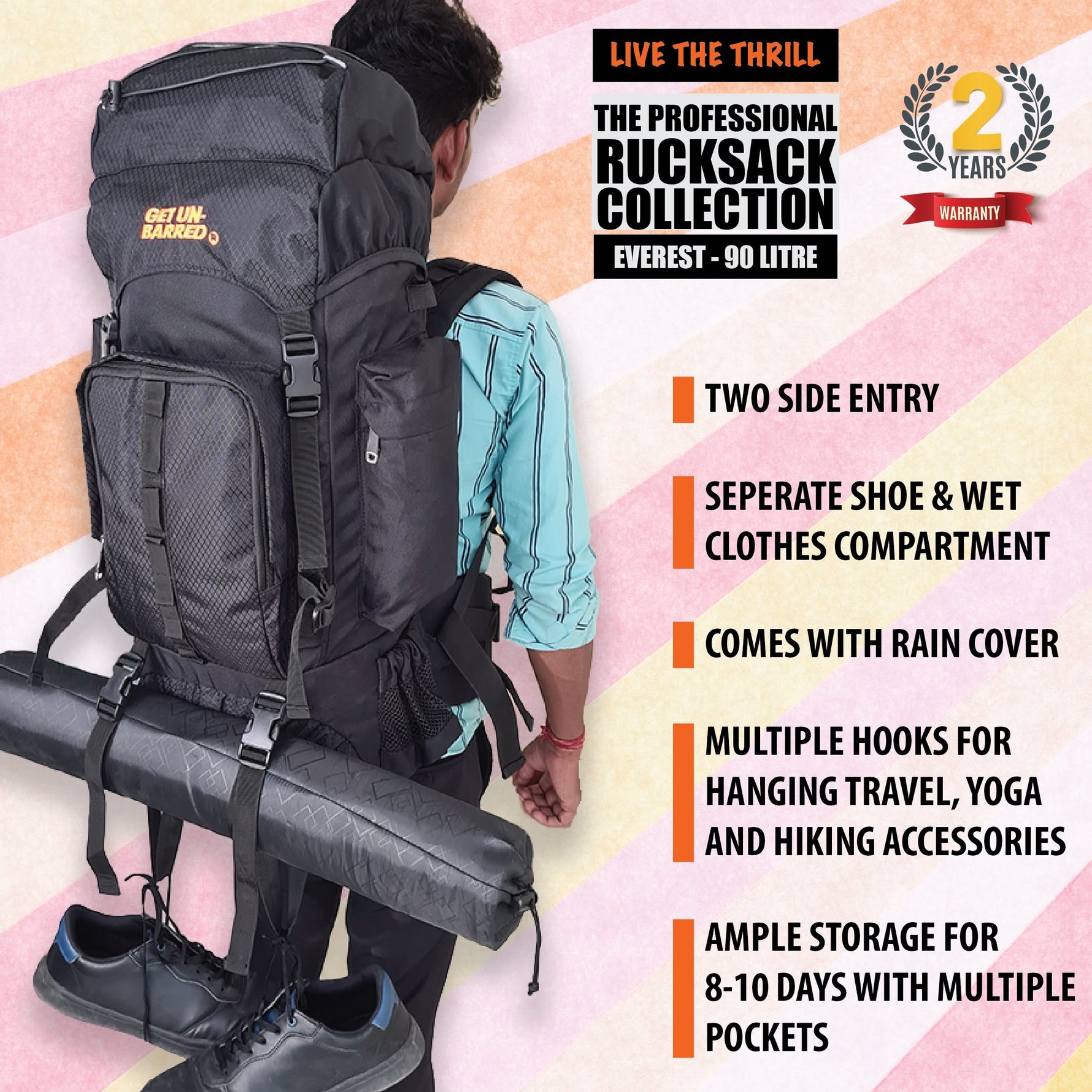 Everest 90 Litre Rucksack (Army Green )