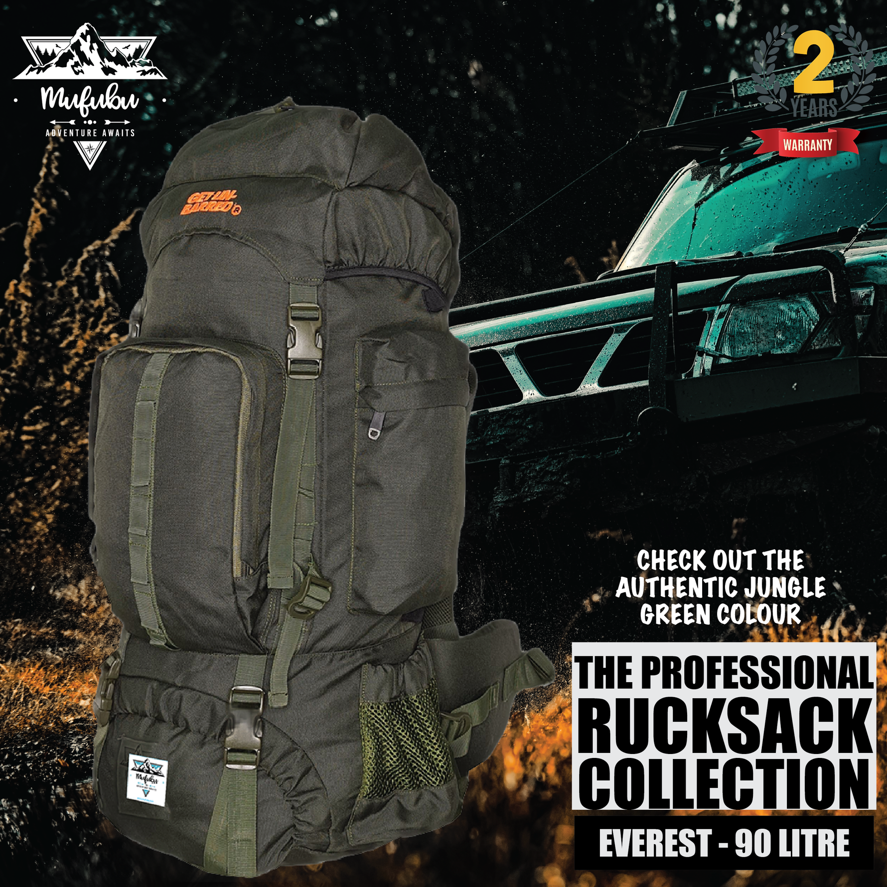 Everest 90 Litre Rucksack (Army Green )