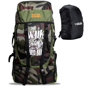 Get Un-barred 55 Ltr Travel Backpack (Camo-Green)
